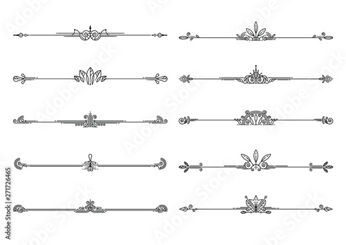 Set of decorative elements, border and page rules frame