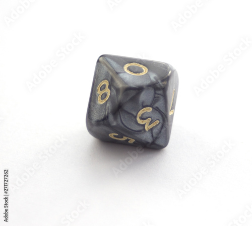 Single ten sided dice isolated on white