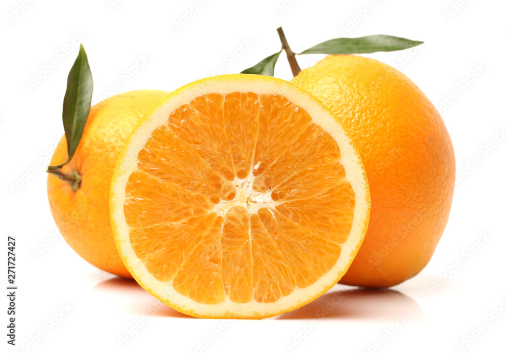 Orange fruit on the white background Orange fruit on the white background