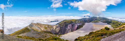Panoramic view to the Crater of Irazu Volcano from Mirrador at Irazu Volcano National Park - Costa Rica