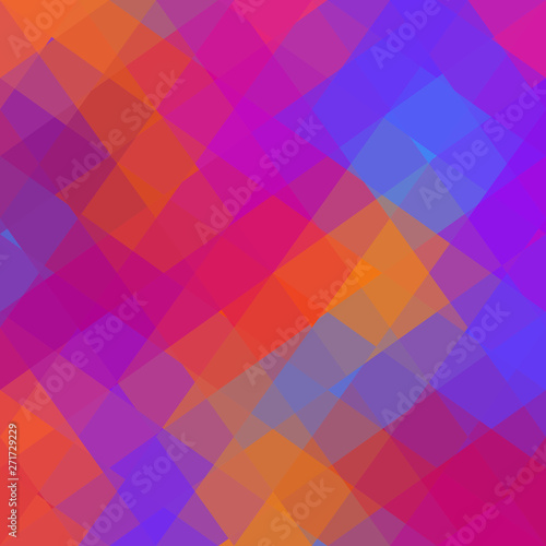 Magenta background. Geometric abstract pattern in low poly style. Effect of a glass. Vector image.