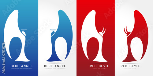 Angel and devil Vector logo