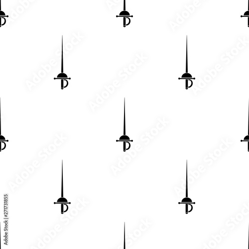 Seamless pattern with simple rapier sword icons. Vector illustration for design, web, wrapping paper, fabric, wallpaper.