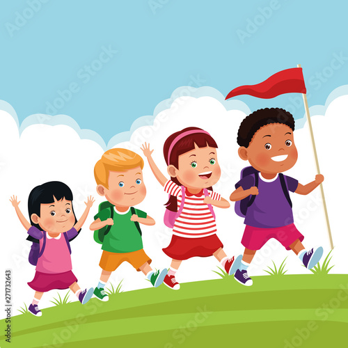 children on school field trip