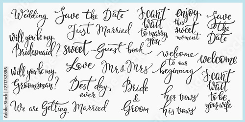 Wedding Lettering photography overlay set