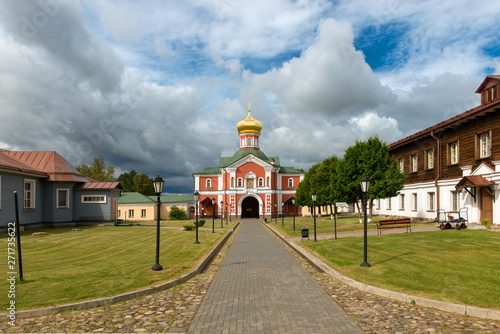 Valdai Iversky Svyatoozersky Virgin Monastery for Men. Selvitsky Island, Valdai Lake. Gate Church in the name of St. Philip the Metropolitan of Moscow and All Russia photo