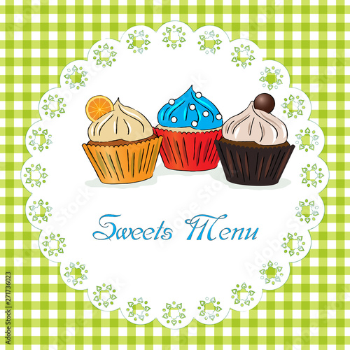 Sweets menu vector illustration