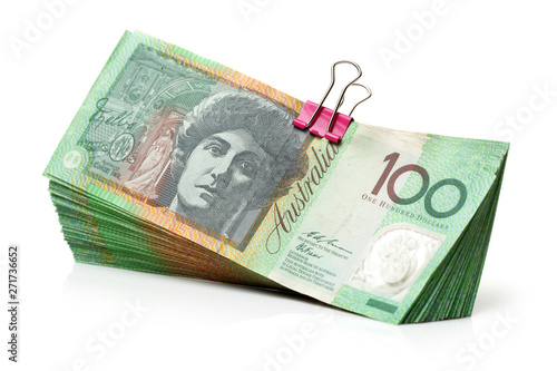 Australia Dollar, Bank note of Australia on white background photo
