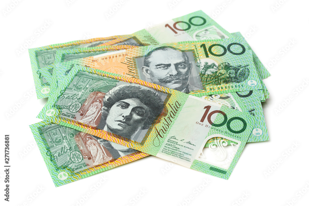 Australia Dollar, Bank note of Australia on white background Australia Dollar, Bank note of Australia on white background