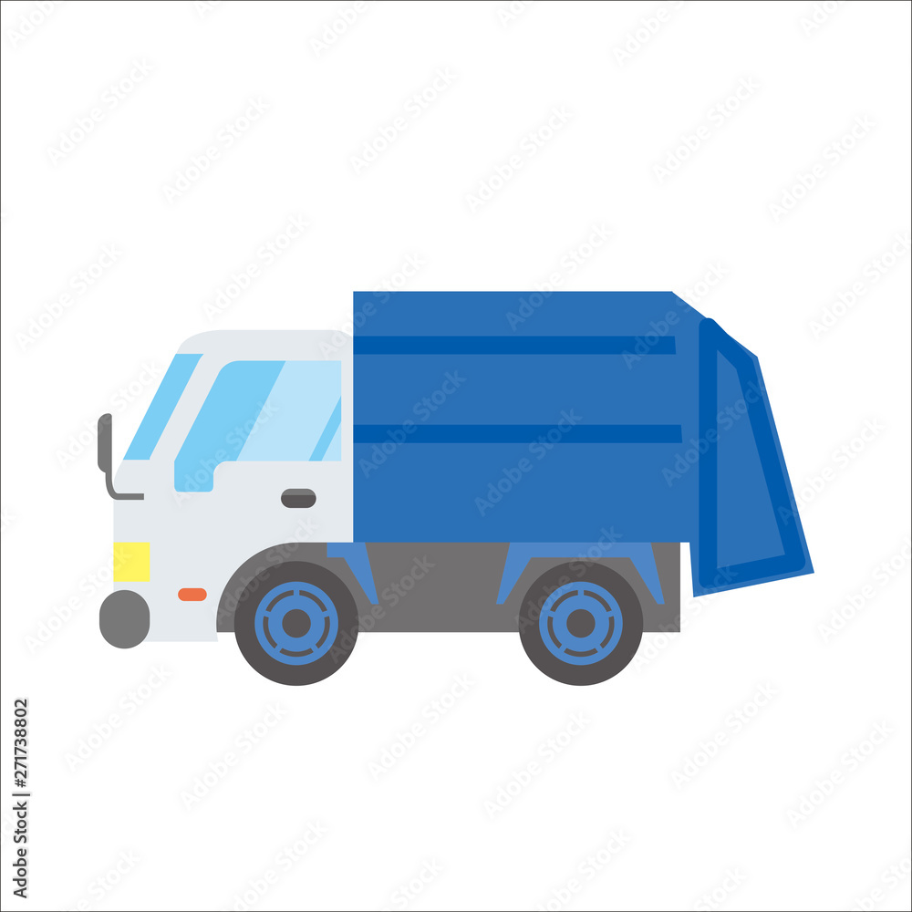 働く車のイラスト 自動車 ゴミ収集車 デフォルメ コミック アニメ調 ベクターデータ Stock ベクター Adobe Stock