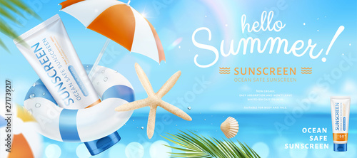 Summer ocean safe sunscreen
