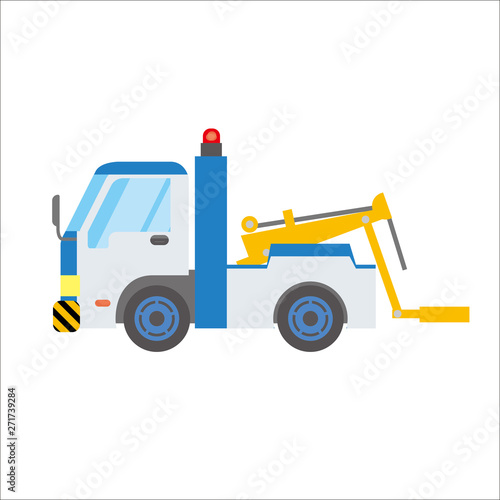 働く車のイラスト　自動車｜レッカー車｜デフォルメ・コミック・アニメ調　ベクターデータ