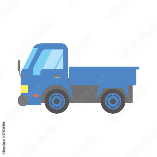働く車のイラスト　自動車｜普通トラック｜デフォルメ・コミック・アニメ調　ベクターデータ