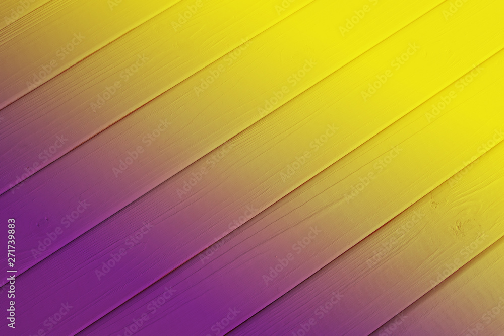 Top view on row of bright pink-yellow wooden planks Top view on row of bright pink-yellow wooden planks