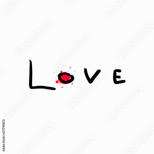 Love shirt print quote lettering