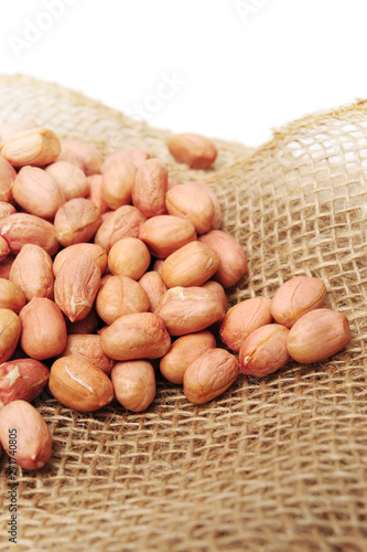 Peanuts on white background