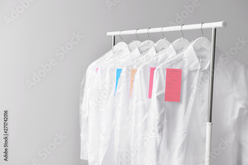 Rack with clothes after dry...