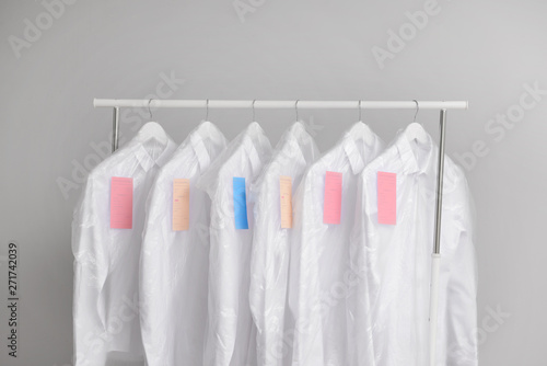 Rack with clothes after dry...