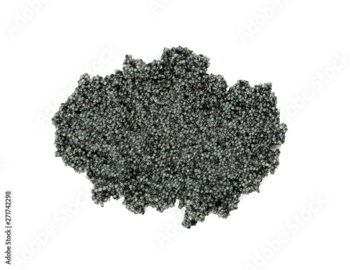 Small Black Caviar Isolated on White Background Top View