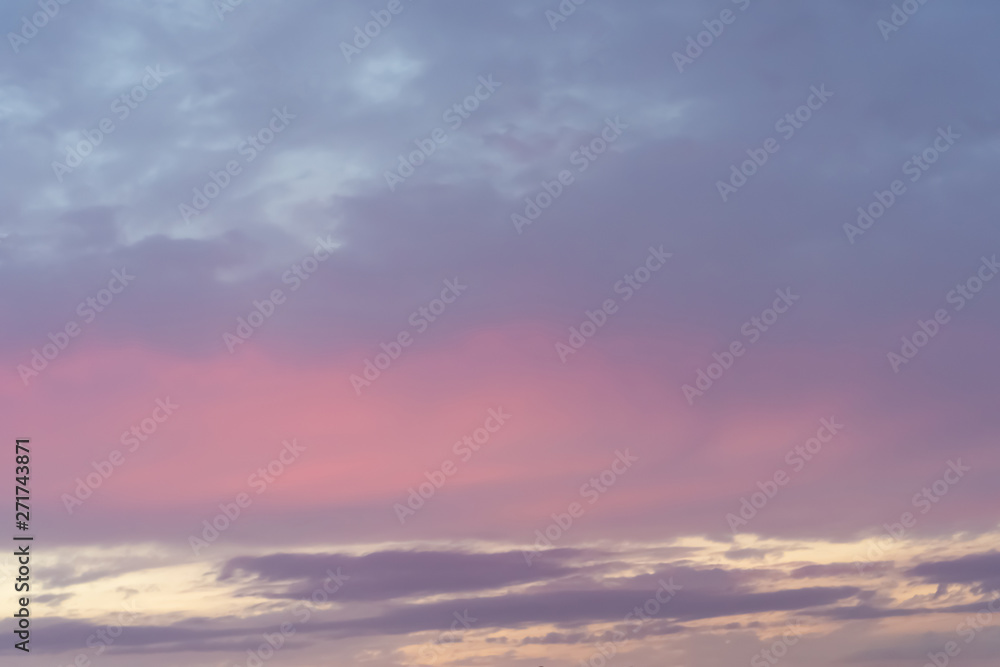 Pink gray blue sky sunset. Sky and clouds. Texture and background