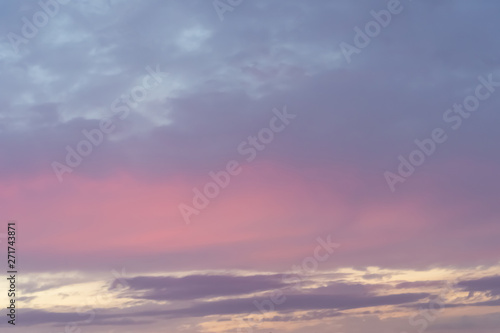 Pink gray blue sky sunset. Sky and clouds. Texture and background