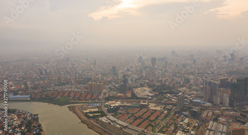 Wallpaper Mural Landscape at Phnom Penh city at evening - Cambodia , Phnompenh is a captital of Kingdom of Cambodia  Torontodigital.ca