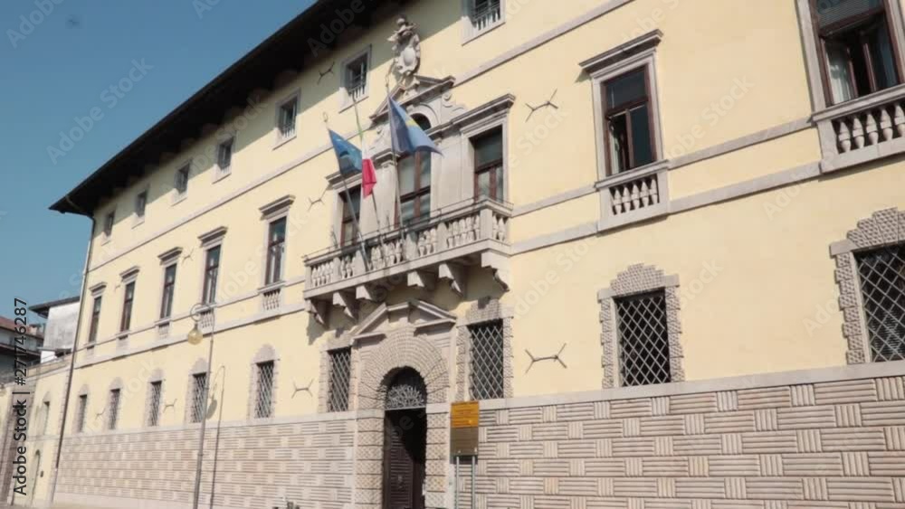 Palazzo Antonini, panning shot of a famous historic building of the city Palazzo Antonini, panning shot of a famous historic building of the city
