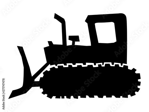 silhouette of bulldozer