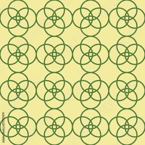 green yellow geometric circles repeat pattern design