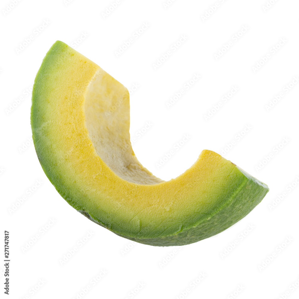 slice of avocado isolated on white background slice of avocado isolated on white background
