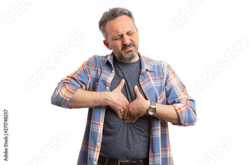 Man having gastric problems