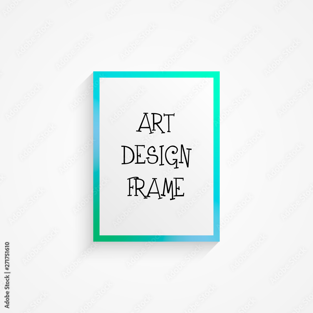 Artistic frame layout on a white background. Template frame for the picture.