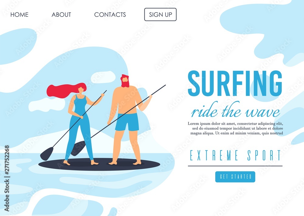 Landing Page Advertising Romantic Extreme Surfing