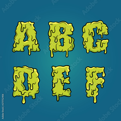 Vector Slimy Letters. Set 1 of 4