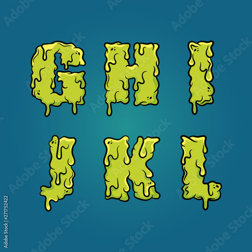 Vector Slimy Letters. Set 2 of 4