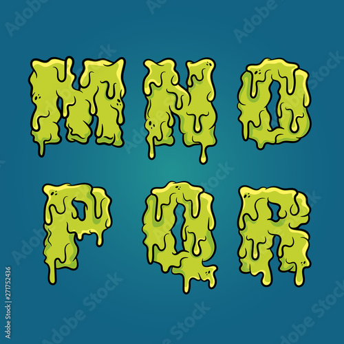 Vector Slimy Letters. Set 3 of 4