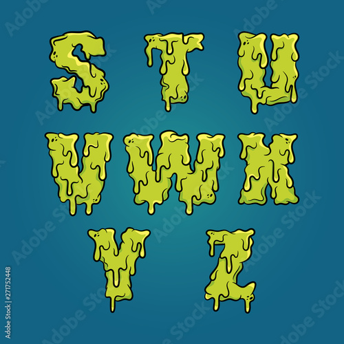 Vector Slimy Letters. Set 4 of 4