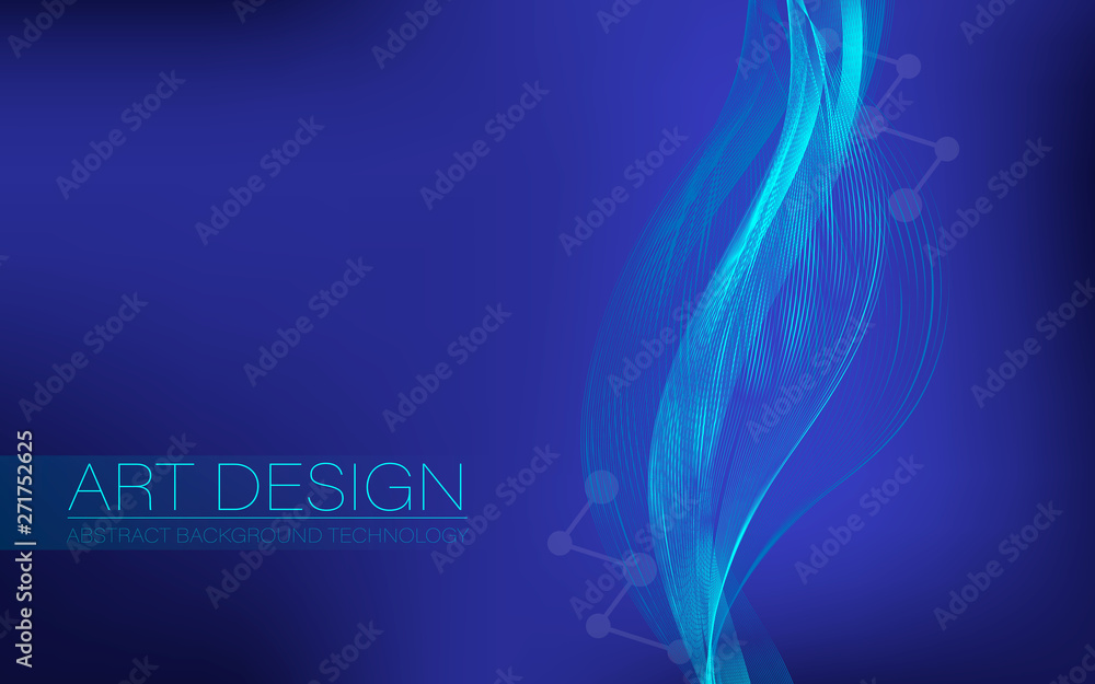 Abstract geometric background. Background for technology presentations.  Abstract lines on a blue background.