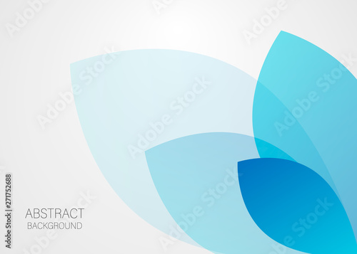 Abstract background, blue petals on a white background. Vector technology background.