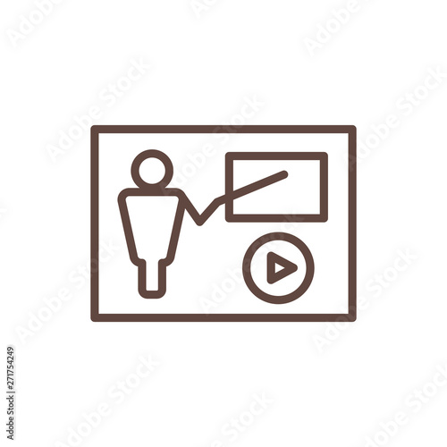 Video teaching and training - informational video icon / video button
