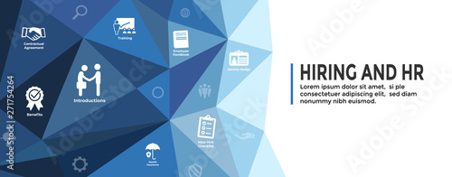 HR and Hiring Process icon set & Web Header Banner