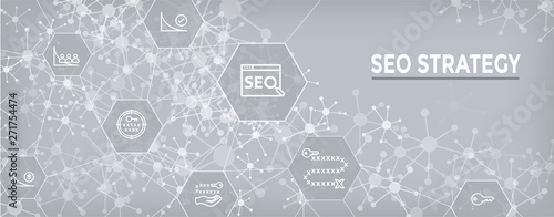 SEO Strategy - Search engine optimization concept - keywords, etc