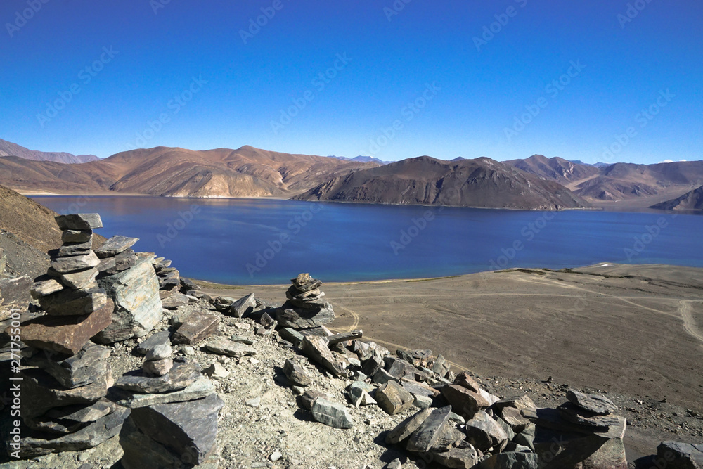 Pangong lake leh ladakh india Pangong lake leh ladakh india