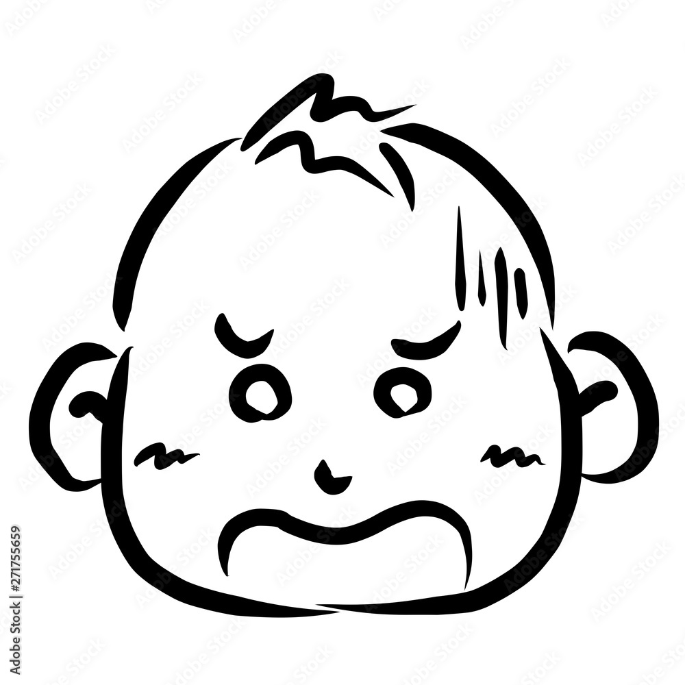 顔アイコン　赤ちゃん　筆　表情　かわいい