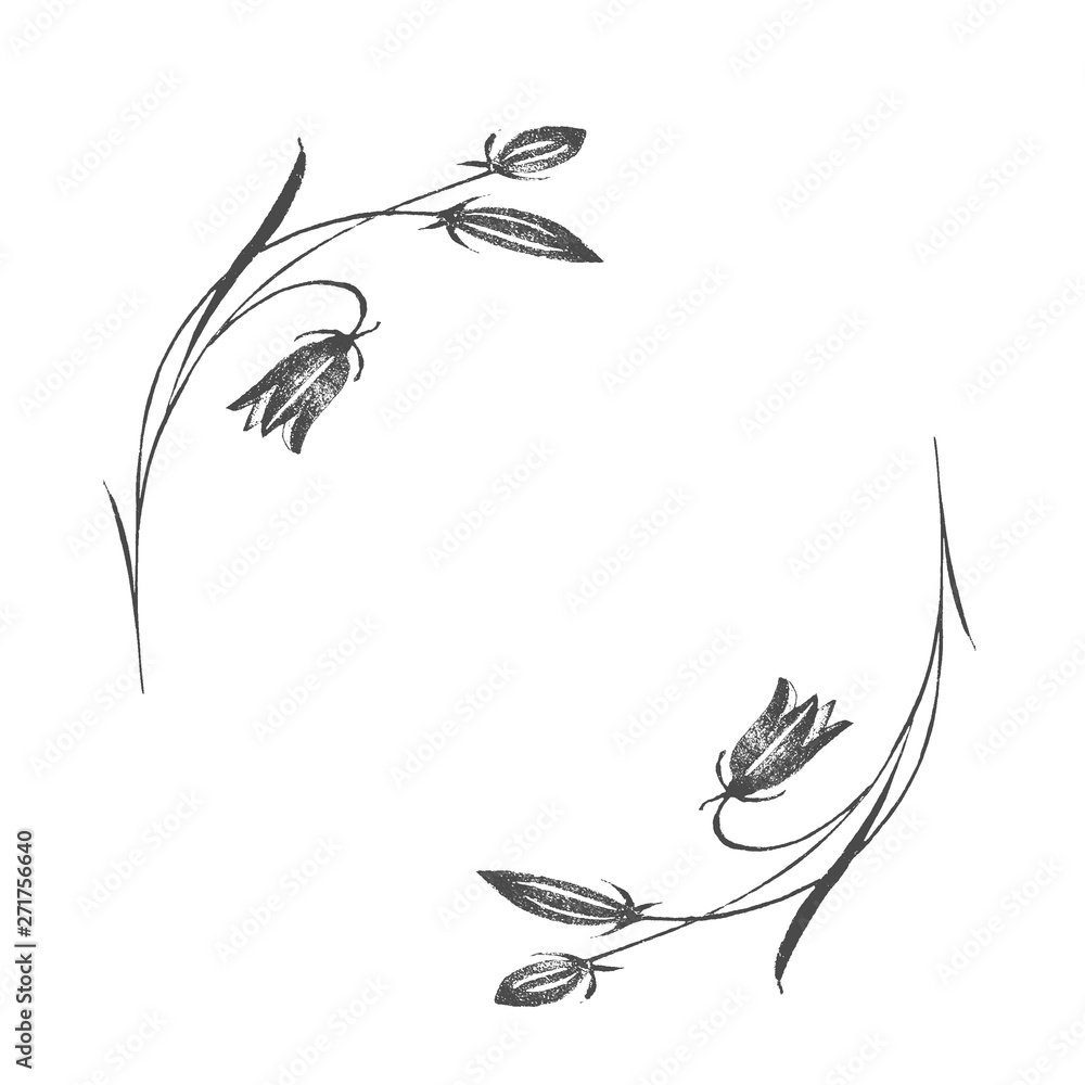 Fototapeta premium card with two stems of bells