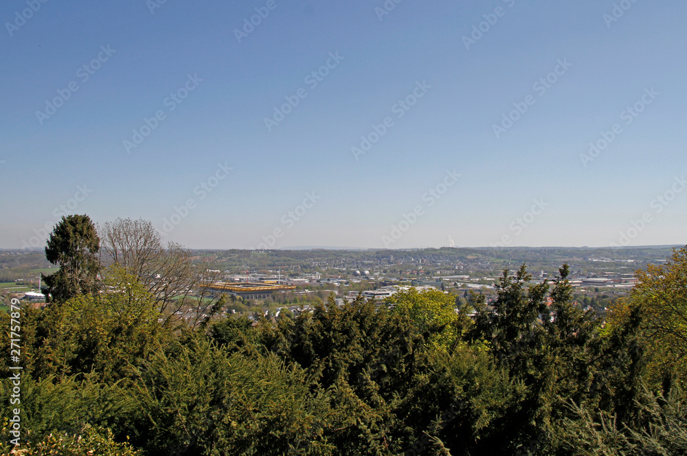 View over Aachen City from hill Lousberg