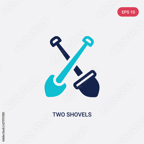 two color two shovels vector icon from construction concept. isolated blue two shovels vector sign symbol can be use for web, mobile and logo. eps 10