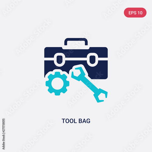 two color tool bag vector icon from construction concept. isolated blue tool bag vector sign symbol can be use for web, mobile and logo. eps 10