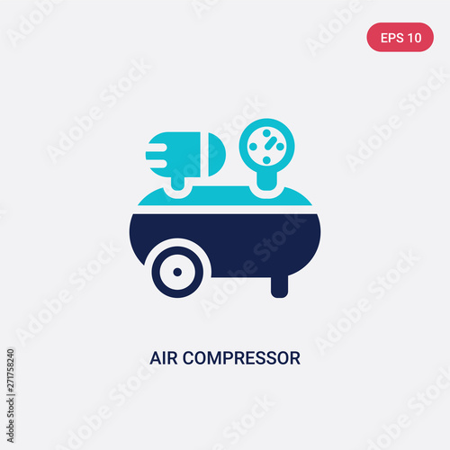 two color air compressor vector icon from construction concept. isolated blue air compressor vector sign symbol can be use for web, mobile and logo. eps 10