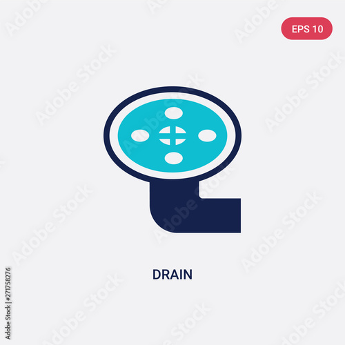 two color drain vector icon from construction and tools concept. isolated blue drain vector sign symbol can be use for web, mobile and logo. eps 10